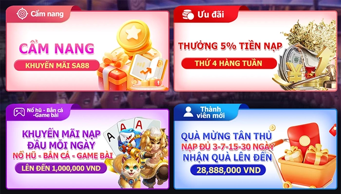 SA88 - Link Truy Cập Nhà Cái SA88 - Đăng Ký Nhận 888VNĐ 32 Tổng hợp khuyến mãi SA88